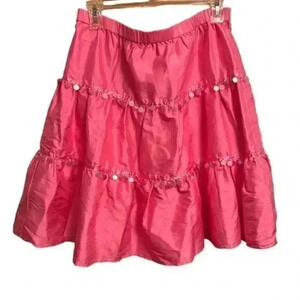 Lilly Pulitzer NWT Vintage‎ 100% Silk Y2K Shopper Skirt in Pink Hibiscus Sz 8